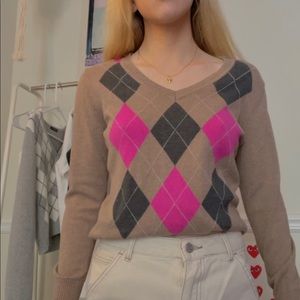 Vintage brown argyle sweater
